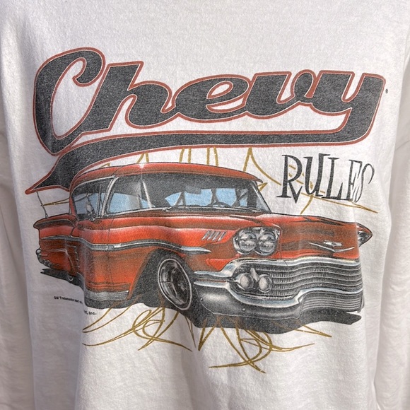 Vintage Style Chevy Rules Graphic Long Sleeve T- Shirt - Picture 1 of 5